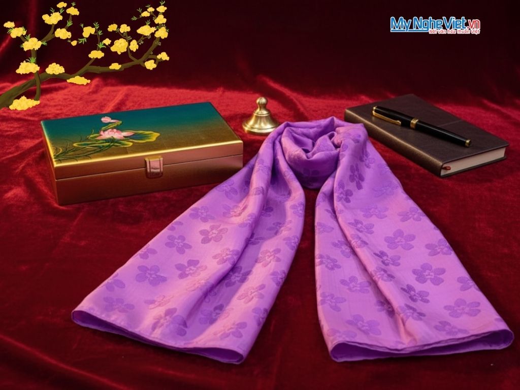 Combo quà tặng sơn mài + Lụa 