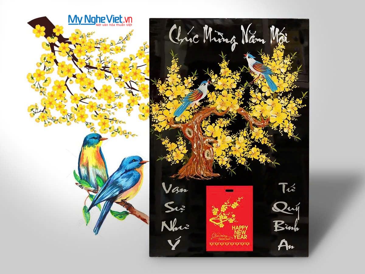 Lịch sơn mài vẽ hoa mai MNV-SMA49