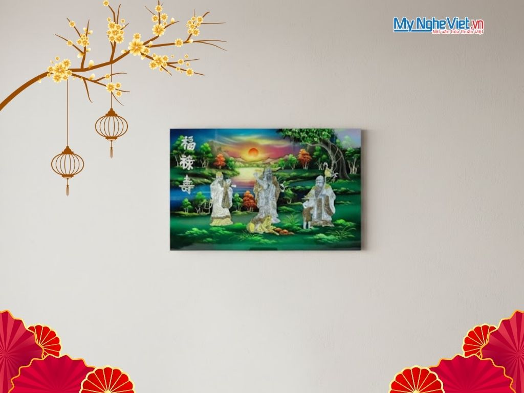 Tranh sơn mài chủ đề tết - xuân 