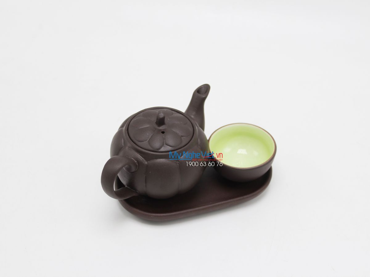 Bình trà tử sa độc ẩm dạng bí - MNV - TS048-3